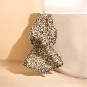 Printed Halter Romper in Neutral Pebble Print